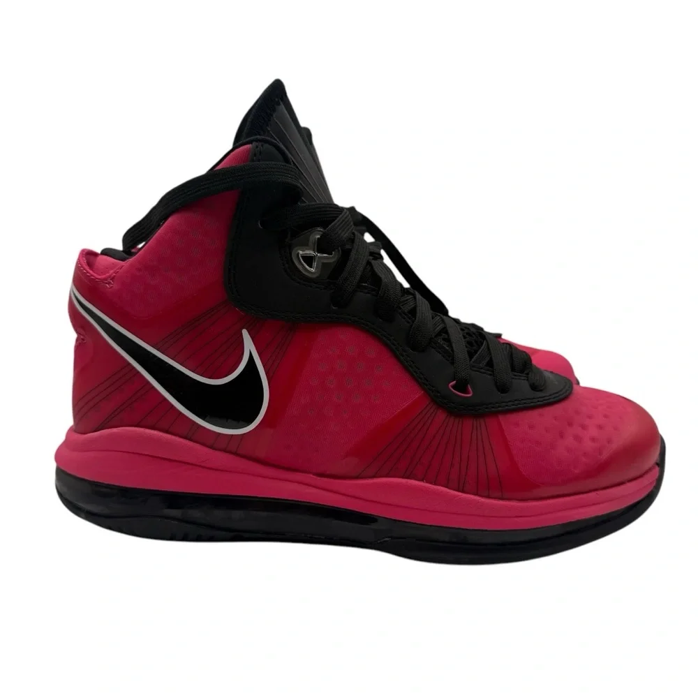 NIKE LEBRON 8 V2 Spark Solar Red Pink GS Size YOUTH 6.5
